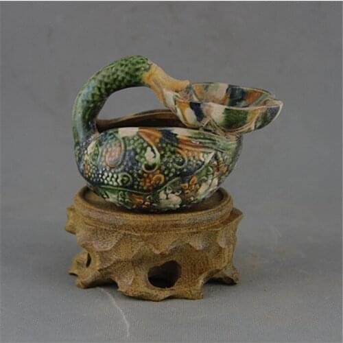 Tang Dynasty Three Colors Hand-Made Creative Duck-Shaped Lotus Brush Wash
