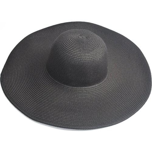 Womens Wide-brim Sun Protection Straw Hat Ladies Solid Folable Floppy Hat,summer Uv Protection Beach Cap Chapeau Femme #P2