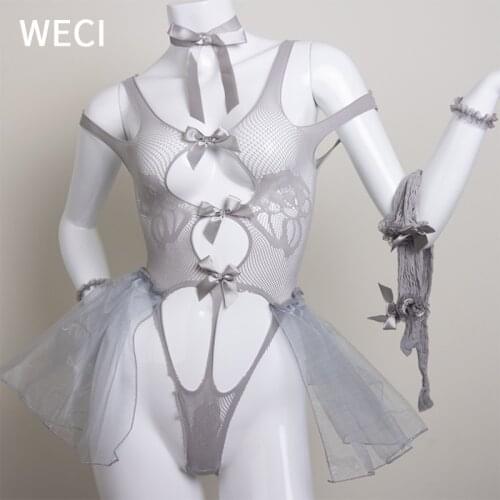 WECI Women Fairy Corset Sling Dress Lolita Sex Suit Crazy Excitement Cosplay Maid Anime Costume Erotic Lingerie Sexy Pornôs Set