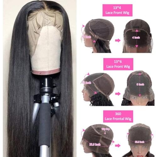 13x4 13x6 360 Lace Front Human Hair Wigs Straight HD Transparent Lace Frontal Wigs Pre Plucked Remy Brazilian Lace Front Wig