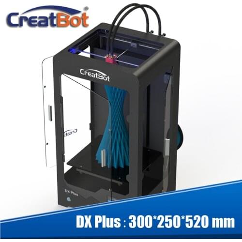 2015 Newest High quality Precision industrial 3d Printer kit with 2 Rolls Filament 300*250*520 mm DX plus 02(DZ02) Creatbot