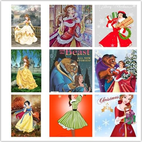 5D Diamond Painting Disney Cross Stitch Kits Mosaic DIY Diamond Embroidery Full Home Decor Christmas Beauty and The Beast