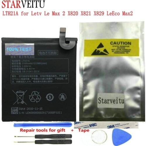 Battery LTH21A for Letv Le Max 2 X820 X821 X829 LeEco Max2 Mobile Phone Rechargeable Li-polymer Batteries 3100mAh Tested