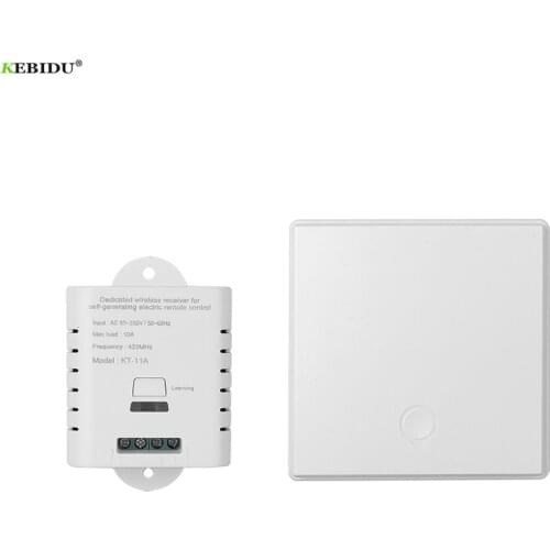 Kebidu 433Mhz Wireless Remote Control Switch AC 85V-250V RF Relay Receiver Module with 86 Panel Touch Remote Controller