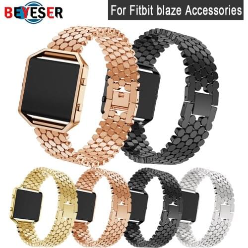 Alloy Fashion chain WatchBands Strap For Fitbit Blaze sport Smartwatch Band Bracelet Mens Womens Wristband watch accessories