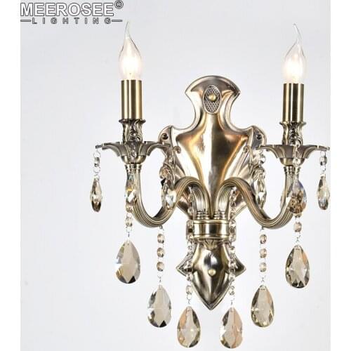 Classical Crystal Wall Light Lustres Wall Sconces Lamp Bedroom Wall Brackets Lighting Fixture For Bedroom Living Bathroom Light