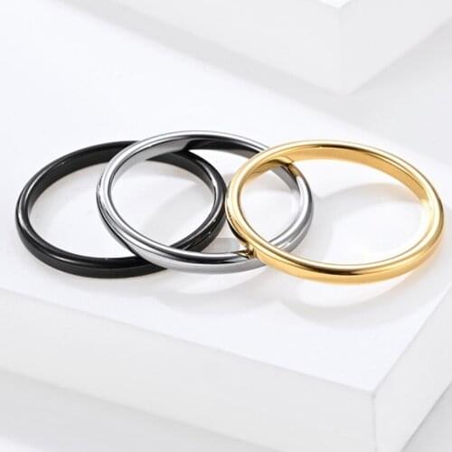 2mm Thin Simple Tungsten Steel Tail Ring for Men Wedding Engagement Party Fashion Male Jewelry US Size 5-11