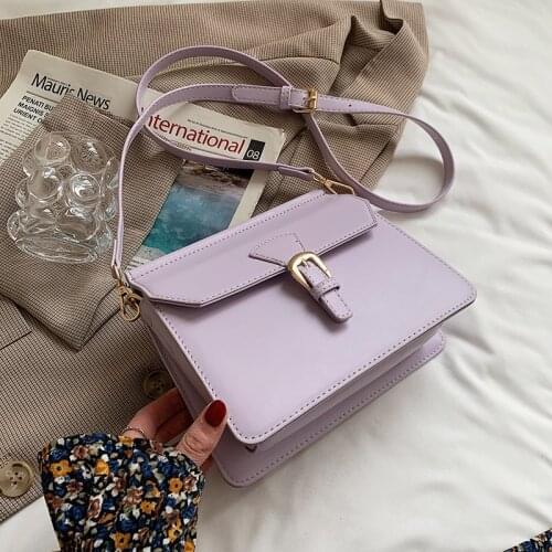 Small Simple Solid Color Pu Leather Crossbody Bags For Women 2021 Summer Design Female Luxury Shoulder Handbags And Purses