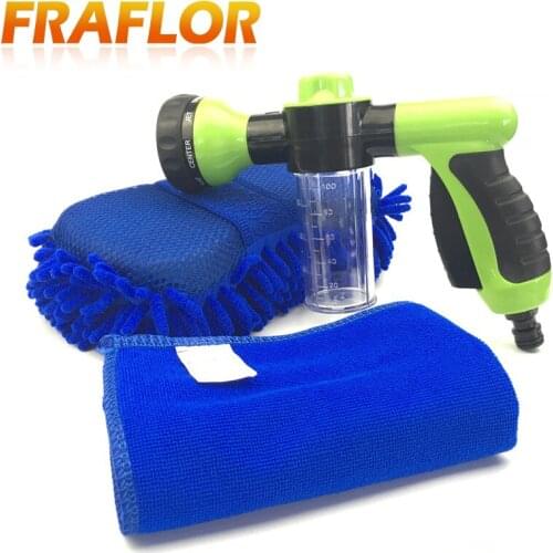 Car Washer Washing Set Car High Pressure Foam Water Gun + Gloves + Washing Cloth Free Shipping