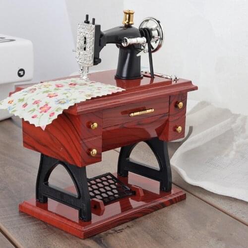 Music box sewing machine retro nostalgia simulation music box creative gifts new display photograophy prop