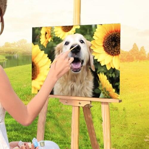 Animal Golden Retriever DIY Paint By Numbers Complete Kit Oil Paints 40*50 Canvas Pictures Loft Wall Picture Handiwork