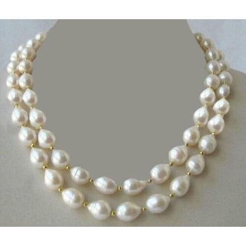 GENUINE NOBLEST 50"9-10MM NATURAL SOUTH SEA WHITE PEARL NECKLACE Factory Wholesale price Women Gift word Jewelry