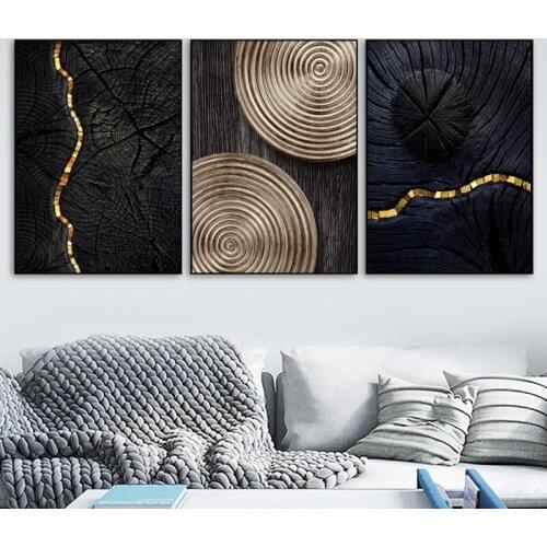 Nordic Wood Grain Annual Rings Canvas Painting Abstract Posters and Prints Wall Art Pictures for Living Room Home Cuadros Decor