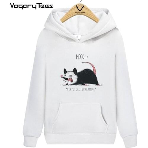 2020 New Arrivals Cool Mens Fashion Mood Possum Design Hoodies Sweatshirt Tops Hipster Male Hip Hop Streetwear Hoodie