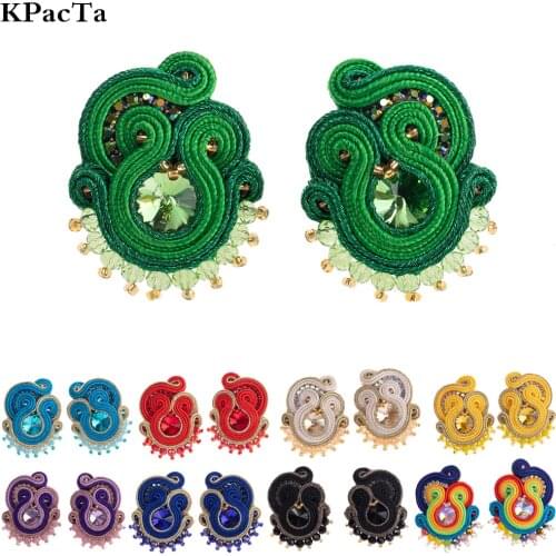 KPacTa Wholesale Luxury 9 color Earrings 2021 NewSoutache Handmade Ethnic Earrings for Women Hair Accessories