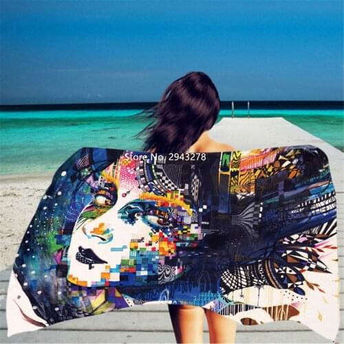 Skull Dolphin Flower Beach Towel Adult Children Beach Swimming Fitness Shower Home Thermal Aircraft Blanket Easy To Carry