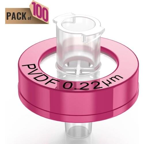 Syringe Filters,PVDF Membrane 0.22μm Pore Size,13mm Diameter,100 Pcs by Ks-Tek