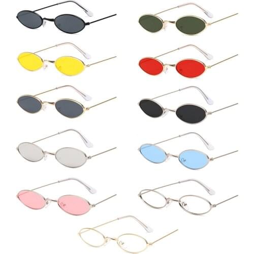 Retro Black Round Sunglasses for Women Men Small Oval Alloy Frame Summer Style Unisex Sun Glasses Female Male Goggle