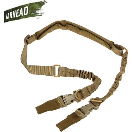 Tactical 2 Two Points Rifle Gun Sling Padded Adjustable Strap Nylon Heavy Duty Quick Detach Stealth Bungee Gun Sling Strap Belt