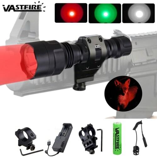 5000Lumen LED Tactical Flashlight Bright Torch Outdoor Hunting Lanterna Waterproof 18650 Battery Remote Switch Scope Rifle Mount
