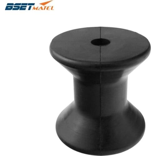 High Quality Anti-UV 3 Inch Mounting Width Boat trailer Bow Stop Roller Black Rubber Spool Boat Yacht Accessories