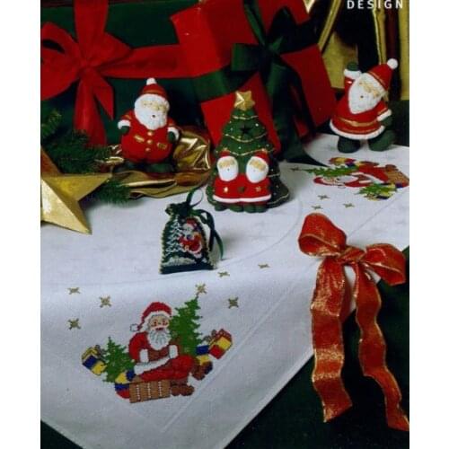 Top Quality lovely counted cross stitch kit placemat tablecloth table cloth Father christmas Santa Claus