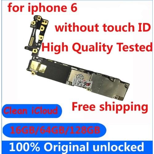 High quality motherboard with clean icloud for iphone 6 16gb 64gb 128gb original mainboard with / No touch ID Full chips board