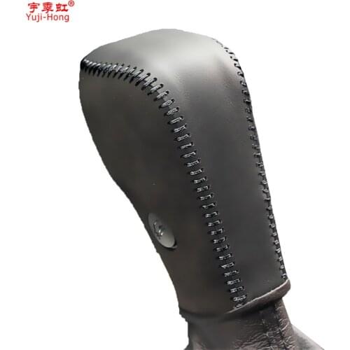 Yuji-Hong Car Gear Covers Case for Ford Edge 2.0T 2012 Automatic Shift Collars Hand-stitched Genuine Leather Cover