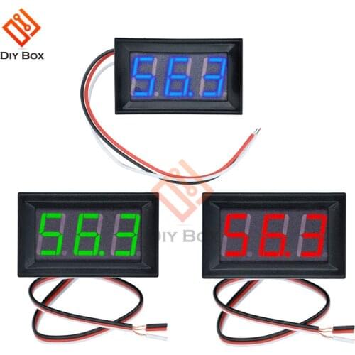 0.56 inch Mini LED Digital Voltmeter Detector DC 0-100V 12V 24V Voltage Capacity Monitor Voltage Tester Meter 3 Wire DC 4.5V-28V