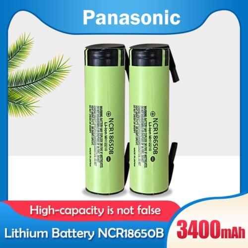 1-10PCS Panasonic NCR18650B 3400mah Welding Nickel Sheet 3.7V 18650 Lithium Rechargeable Battery For Flashlight Electric car