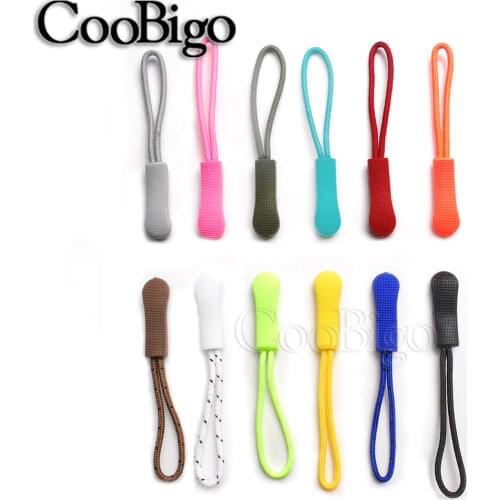 50pcs Colorful Zipper Pulls Tent Backpack Tab Replacement Clip Fit Rope Tag Travel Bag Suitcase Zip Cord Puller End Fixer