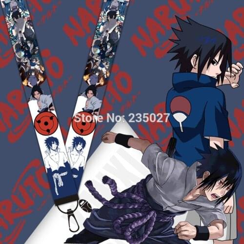 10 pcs/set Anime Ninja phone lanyard straps Uchiha Sasuke figure key rope keyring strap toy gift