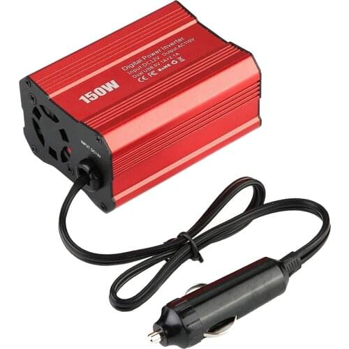 150W 12V To 110V Converter Car Adapter Power Inverter with Dual USB Charging Ports Safety for Consoles TV Laptop
