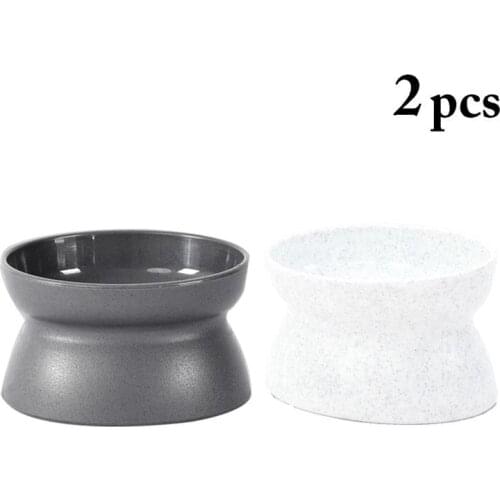 2PCS Pet Bowl Dual Side Creative Plastic Simple Pet Food Bowl Pet Water Bowl