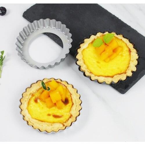4inch Reusable Nonstick Ripple Aluminum Alloy Egg Tart 9.8cm Mold Flower Shape Cupcake Muffin Baking Cup Tartlets Pans