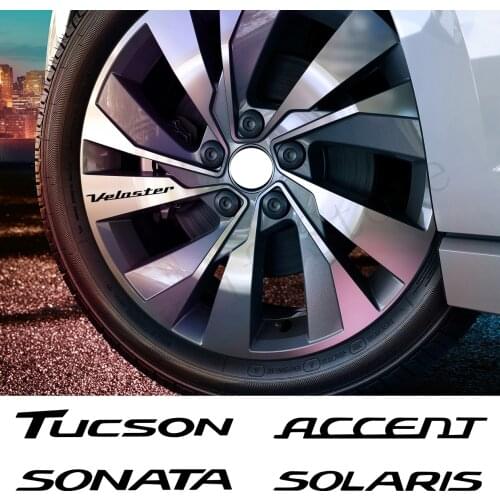 4PCS Car Wheel Rim Sticker For Hyundai Atos Coupe Creta HB20 Kona Matrix Xcent Acent elantra genesis i20 ix20 car Accessories