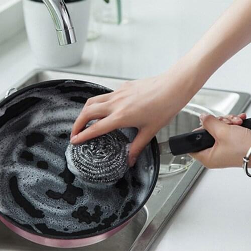 6 PCs Stainless Steel Wire Cleaning Ball Household Kitchen Dish Ball Kitchen Supplies Cleaning Brush Steel Wire Brush