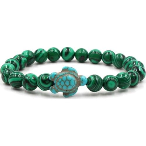 8mm dh3 malachite bead Bangles turquoise tortoise Buddha Prayer Yoga Bracelet women men nature stone Party Wedding Jewelry