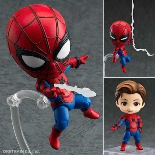 Anime Marvel Avengers Cute Spiderman Kawaii Spider Man 10cm Action Figure Toys