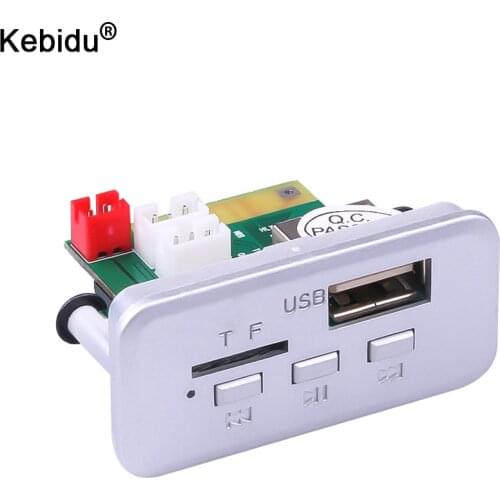 Kebidu 5V 12V Car MP3 Player Decoder Board Audio Module Wireless FM Receiver Radio WMA FM TF USB 3.5mm AUX For Car accessories