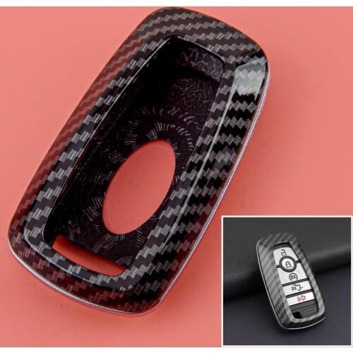 Car Smart Key Fob Case Shell Cover Fit for Ford Focus Explorer Ranger Mondeo Fusion Lincoln Corsair 2020 2021 Carbon Fiber Style
