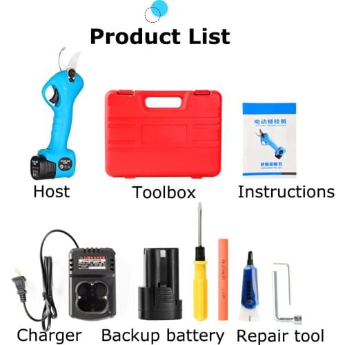 Cordless pruning shears, 16.8V Li-Ion shears Professional cordless electric pruning shears pruning shears with 2 batteries