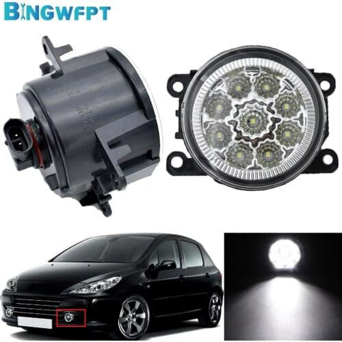 BINGWFPT For Peugeot 307 2002-2008 For Peugeot 208 2014-2015 Fog Lamp Assembly Car H11 LED 12V DRL Fog Light Headlights