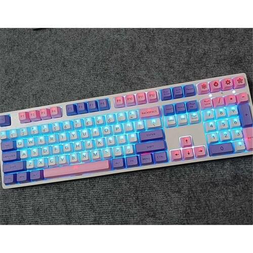 Colorful Mechanical Keyboard Sakura Sublimation PBT Keycap 108 Keys OEM Height Keyboard Keycaps