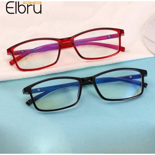 Elbru Fashion Anti-blue Light Myopia Glasses Classic Short-sighted Eyeglasses Men Women Nearsighted Eyewear Diopters 0 to -4.0