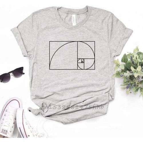 Fibonacci Spiral T-Shirt Unique Science Math Golden Ratio Super Engineer Shirt Great Gift Tees Premium COTTON Lady Tee Shirts