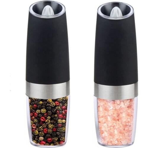 Gravity Electric Salt And Pepper Grinder Set Automatic Salt And Pepper Mill Grinder With One Hand Operation