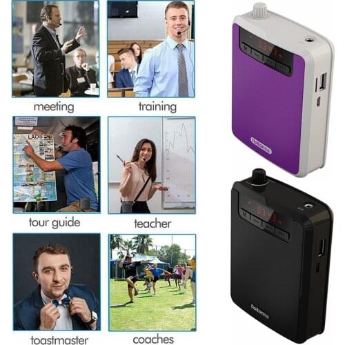 Rolton K300 Megaphone With Microphone Loudspeaker Teacher Speaker FM Radio Recorder Mini Voice Amplifier Mp3 Player FM Recording