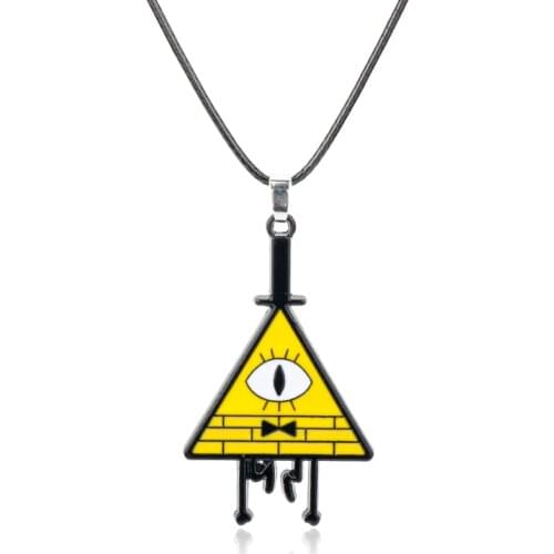 MQCHUN Bill Cipher Evil Pyramid TV Show Dipper Mabel Necklace Pendant Cosplay Jewelry Collection souvenir