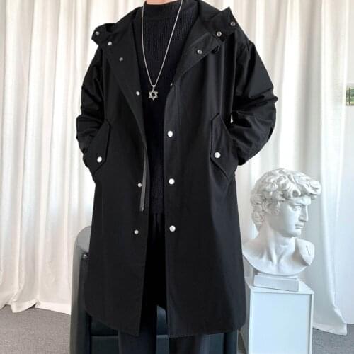 Mens Autumn New Hooded Jacket Korean Streetwear Oversize Coats Korean Streetwear Fashion Male Clothing Hip Hop Loose Jackets